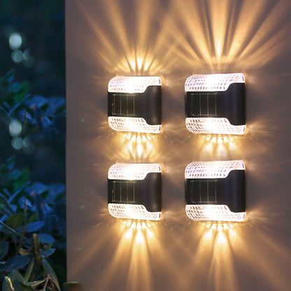 Solar Wall Light 4 Pcs LED Solar Porch Light LED Wall Light - Warm light