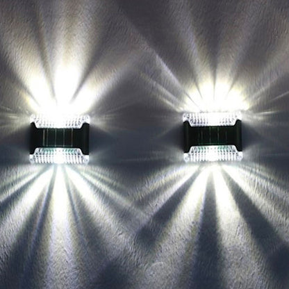 Solar Wall Light 8 Pcs LED Solar Porch Light LED Wall Light -White light