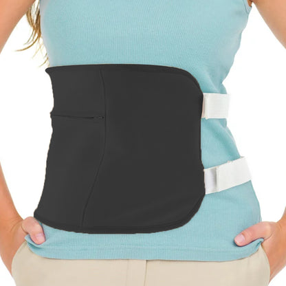 Castor Oil Pack Wrap 4 Pieces Reusable Castor Oil Compress Kit Adjustable Elastic Strap for Waist and Neck -White and Black