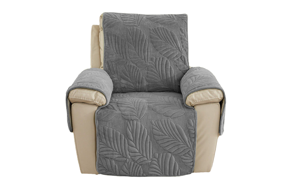 Reclining Couch Slipcovers Soft with Pockets Protector for Pets Kids-Dark Gray