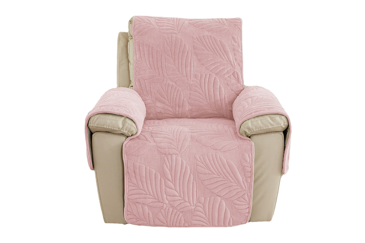 Reclining Couch Slipcovers Soft with Pockets Protector for Pets Kids-Off-Pink