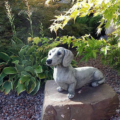 2Pcs Garden Dog Statue Dog Figurine Garden Ornament Outdoor Courtyard Decor