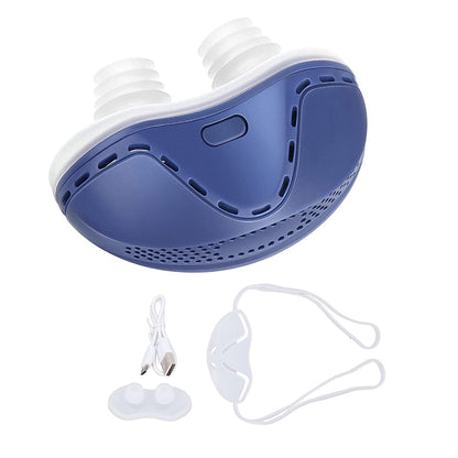 Anti Snoring Devices Electric Mini Noise Solution Sleep Stop Snore Aid Stopper for Men Women -Blue