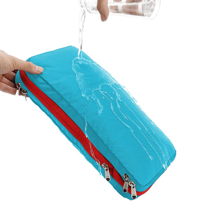 3Pcs Travel Compression Packing Cube Luggage Packing Bag Clothing Storage Bags Sky Blue