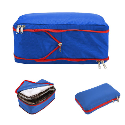 3Pcs Travel Compression Packing Cube Luggage Packing Bag Clothing Storage Bags Blue