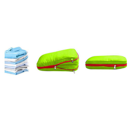3Pcs Travel Compression Packing Cube Luggage Packing Bag Clothing Storage Bags Green