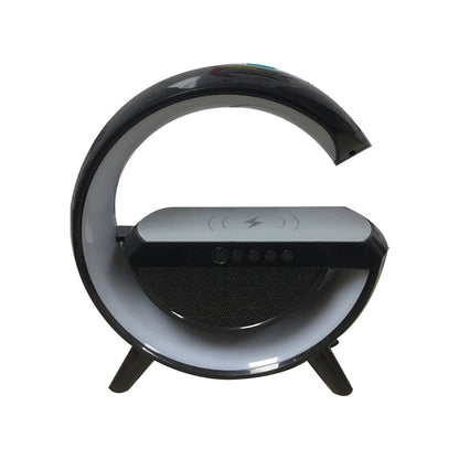 Wireless Phone Charger Atmosphere Lamp Intelligent Bluetooth Speaker Night Light Black