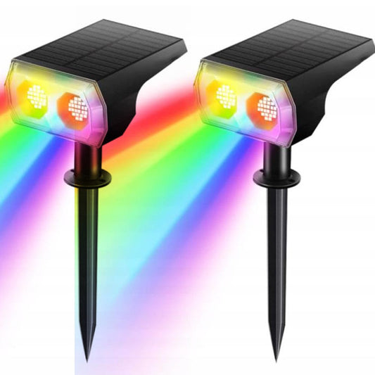 2Pcs Solar Garden Lights 48LEDs Outdoor Landscape Spotlights