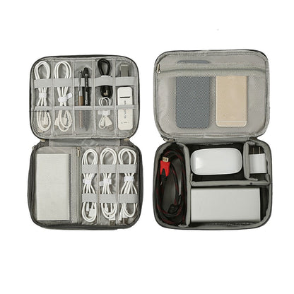 Cable Organizer Bag Electronic Accessory Organizer Travel Storage Case Black