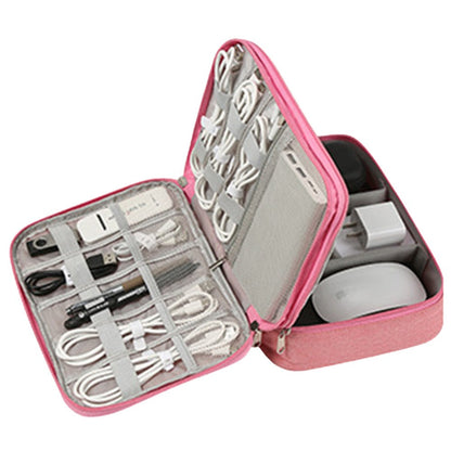 Cable Organizer Bag Electronic Accessory Organizer Travel Storage Case Pink