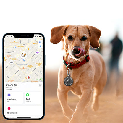 4Pcs For Apple Airtag Case Cover Anti-lost Keychain Ring Protective Case Black