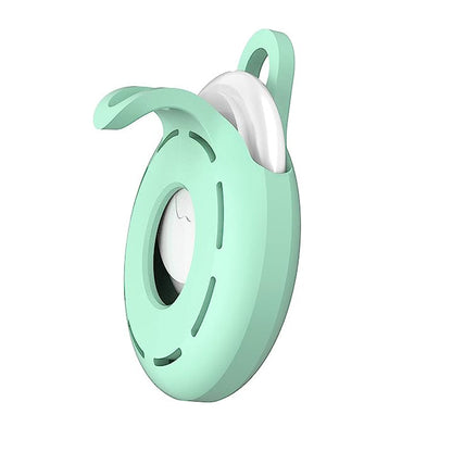 4Pcs For Apple Airtag Case Cover Anti-lost Keychain Ring Protective Case Green