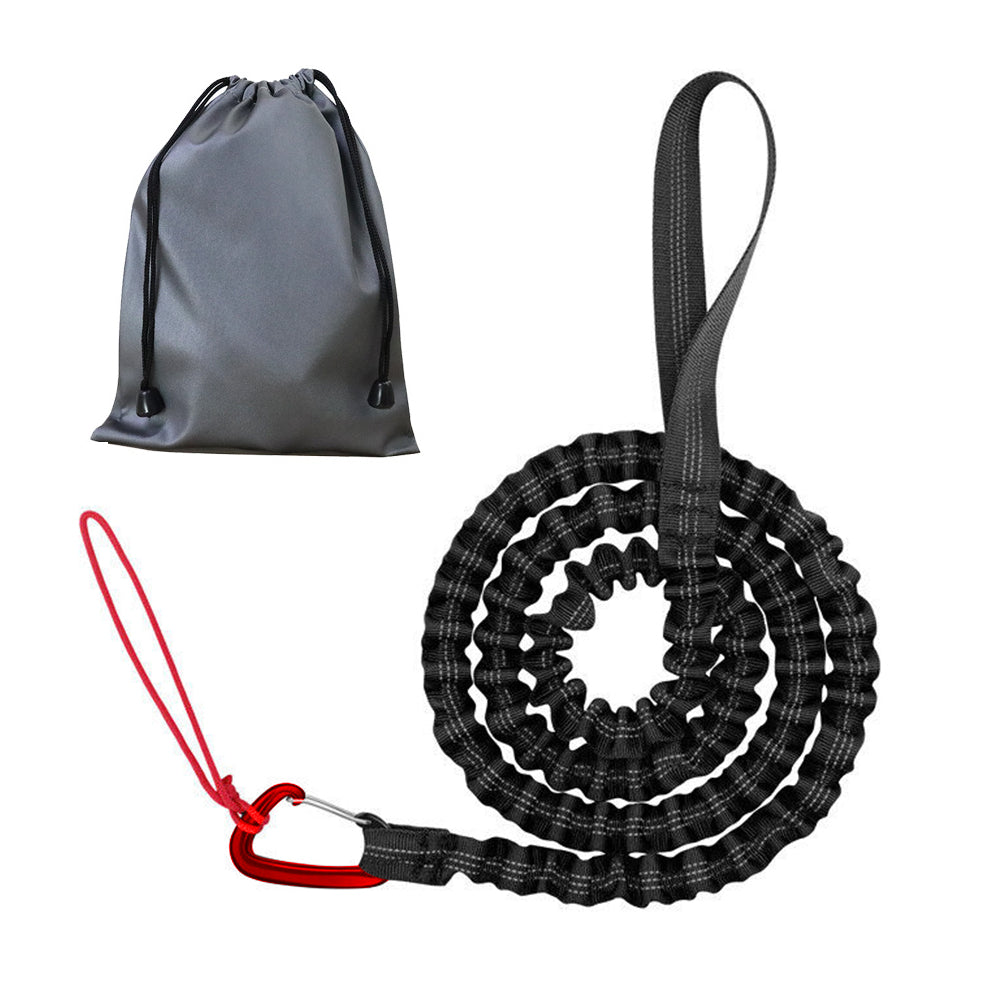 Parent-Child Bike Tow Rope MTB Elastic Belt Cycling Stretch Pull Strap for Long Ride Going Uphill Black