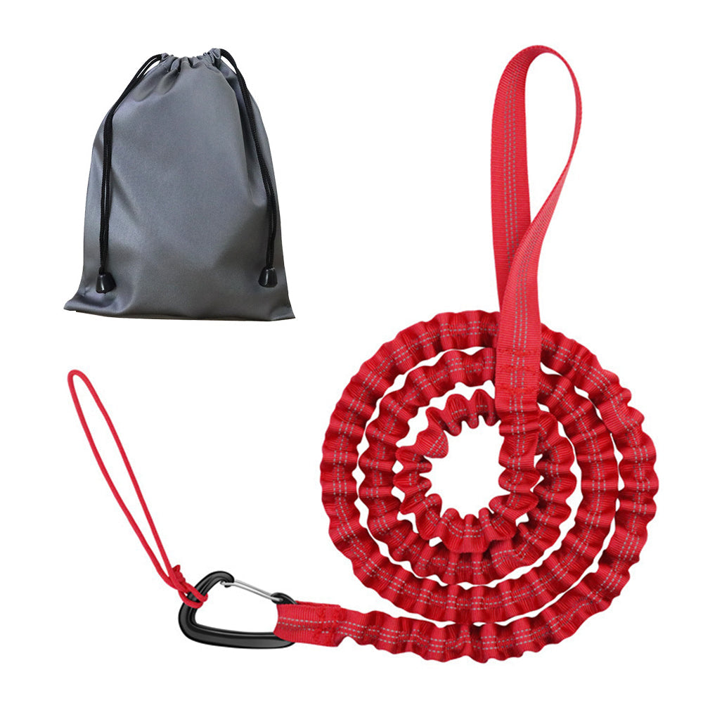 Parent-Child Bike Tow Rope MTB Elastic Belt Cycling Stretch Pull Strap for Long Ride Going Uphill Red