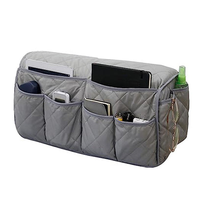 14 Pocket Sofa Armrest Organizer Remote Control Holder Storage Bag for Recliner Couch Armchair Grey