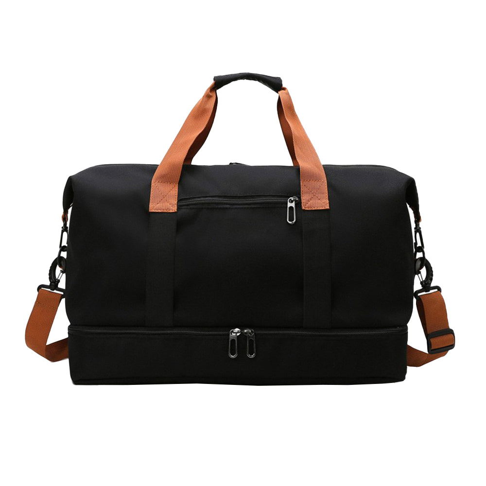 Large Capacity Travel Bag Duffel Bag with Wet and Dry Compartments Black