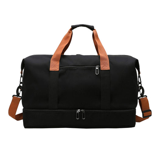 Large Capacity Travel Bag Duffel Bag with Wet and Dry Compartments Black
