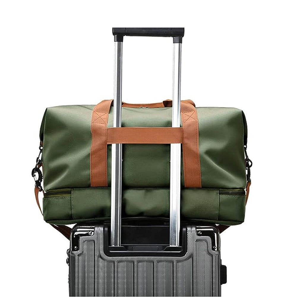 Large Capacity Travel Bag Duffel Bag with Wet and Dry Compartments Green
