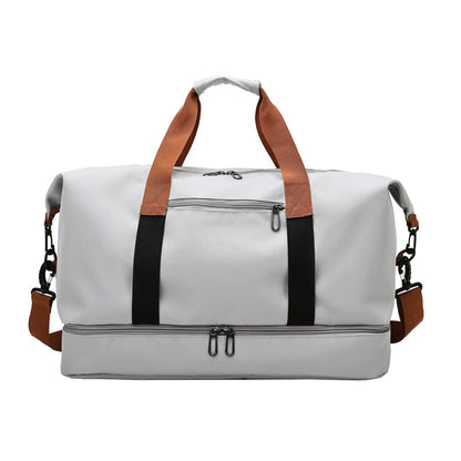 Large Capacity Travel Bag Duffel Bag with Wet and Dry Compartments Gray