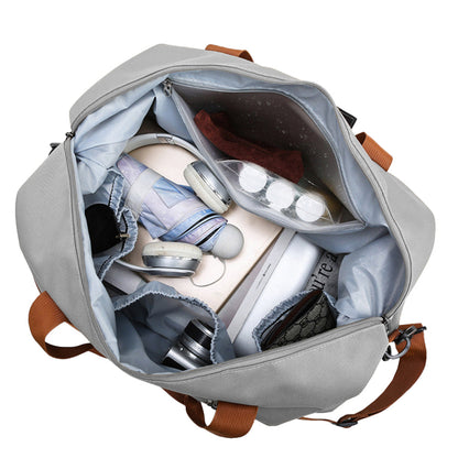 Large Capacity Travel Bag Duffel Bag with Wet and Dry Compartments Gray