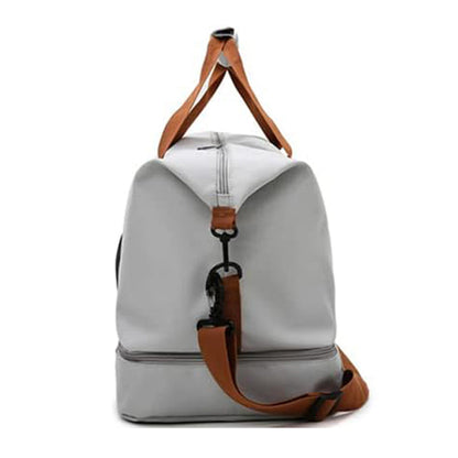 Large Capacity Travel Bag Duffel Bag with Wet and Dry Compartments Gray
