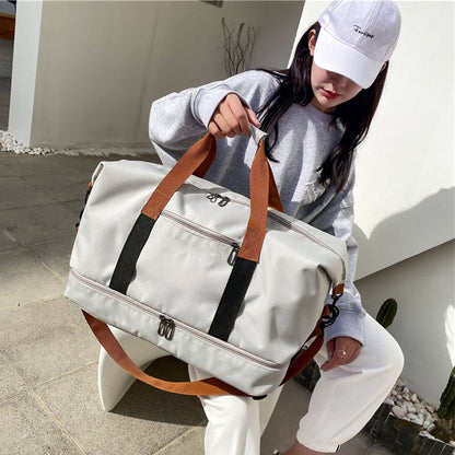 Large Capacity Travel Bag Duffel Bag with Wet and Dry Compartments Gray