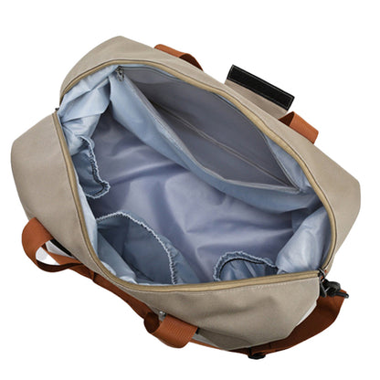Large Capacity Travel Bag Duffel Bag with Wet and Dry Compartments Khaki