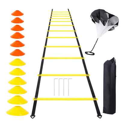 18Pcs Speed Agility Ladder Training Equipment Set Exercise Ladders for Football Footwork Soccer Training Fitness