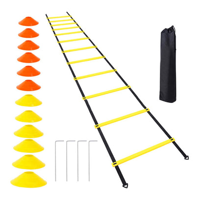 17Pcs Speed Agility Ladder Training Equipment Set Exercise Ladders for Football Footwork Soccer Training Fitness