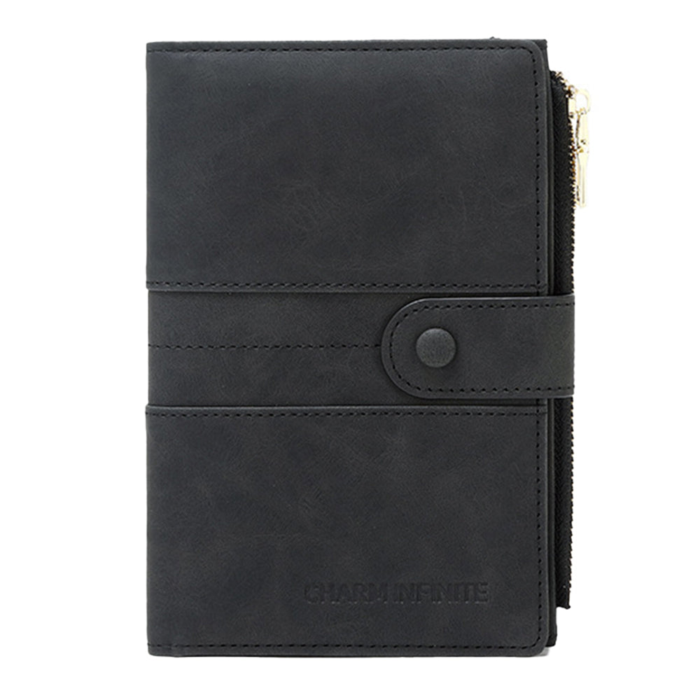 RFID Blocking Travel Wallet Passport Card Holder for Women Men Black