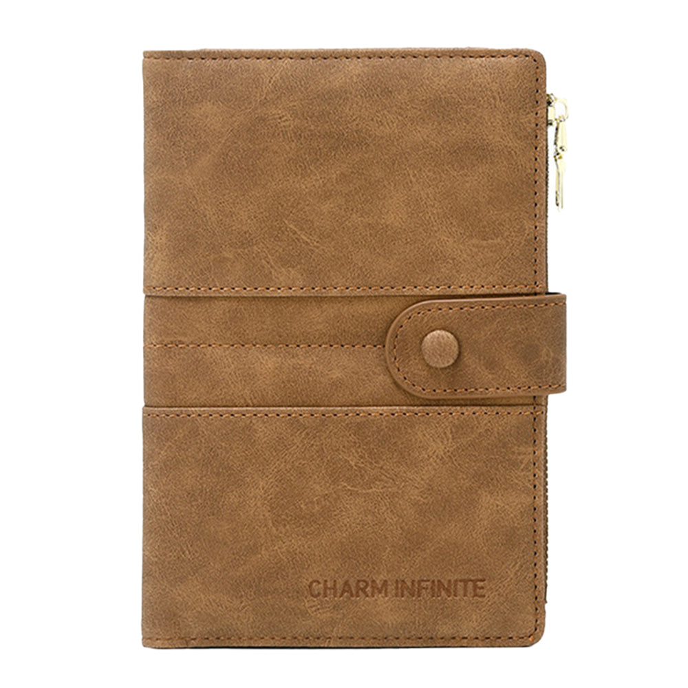 RFID Blocking Travel Wallet Passport Card Holder for Women Men Brown