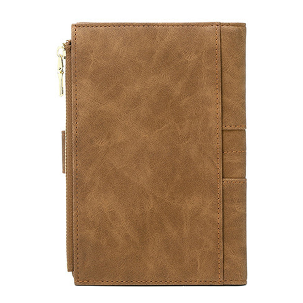 RFID Blocking Travel Wallet Passport Card Holder for Women Men Brown