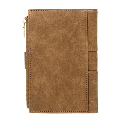 RFID Blocking Travel Wallet Passport Card Holder for Women Men Brown