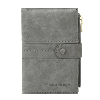 RFID Blocking Travel Wallet Passport Card Holder for Women Men Gray