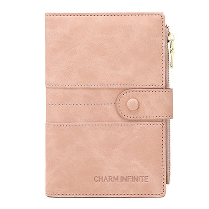 RFID Blocking Travel Wallet Passport Card Holder for Women Men Pink