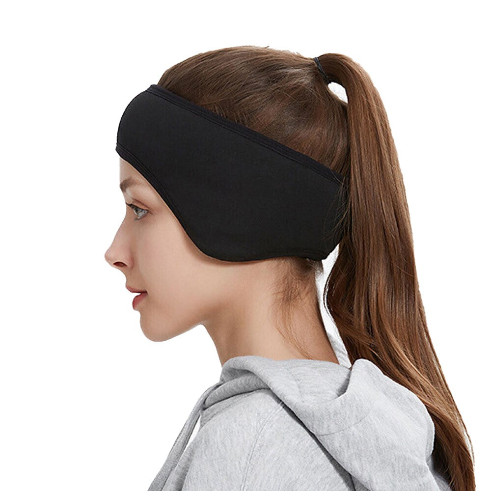 2Pcs Blackout Eye Mask Ear Muffs Sleeping Eye Mask With Earplugs Black+Pink