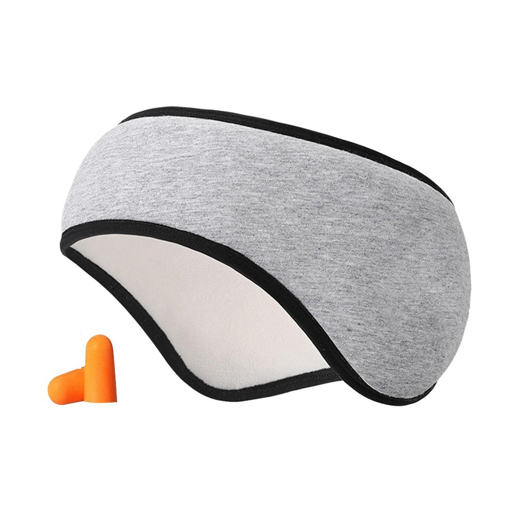 2Pcs Blackout Eye Mask Ear Muffs Sleeping Eye Mask With Earplugs Black+Grey