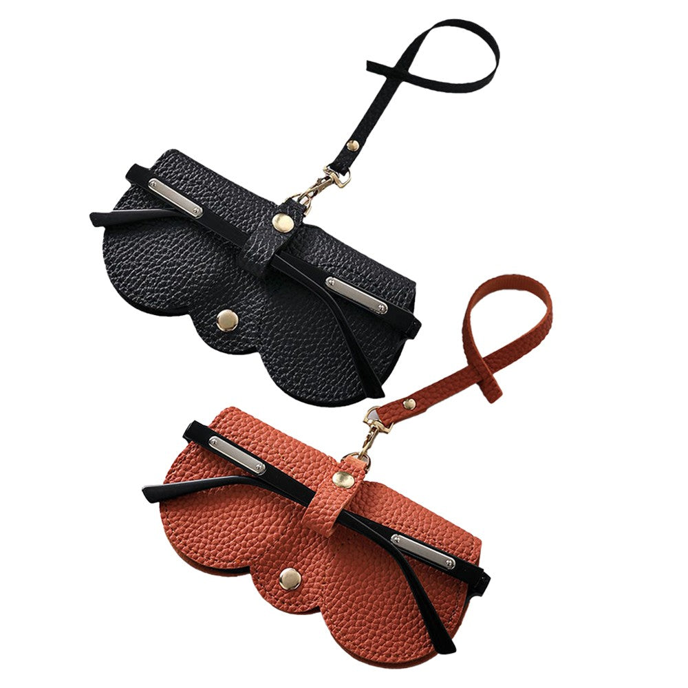 2Pcs Portable Eyeglasses Storage Pouch Sunglasses Reading Glasses Storage Holder Black and Orange