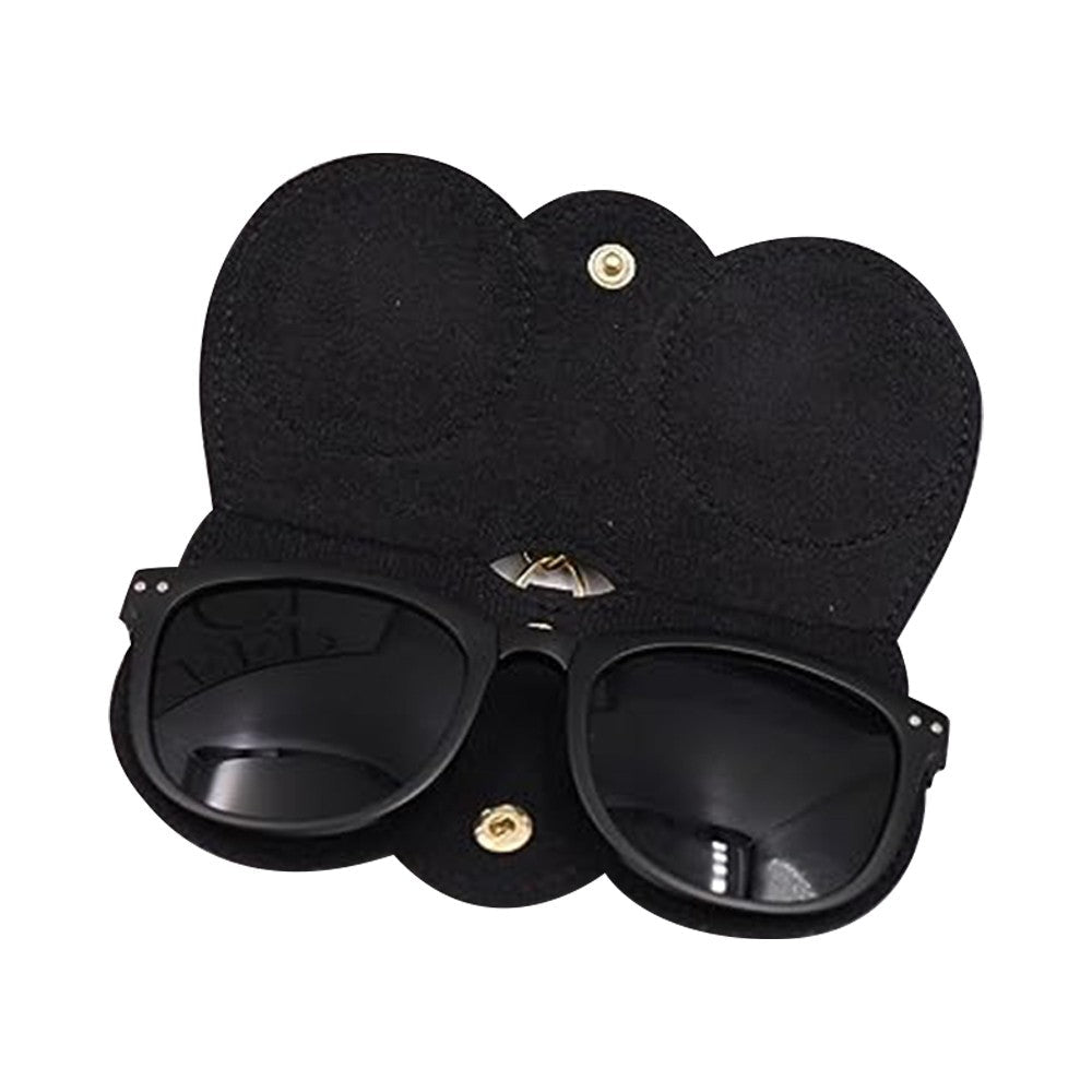2Pcs Portable Eyeglasses Storage Pouch Sunglasses Reading Glasses Storage Holder Black and Orange