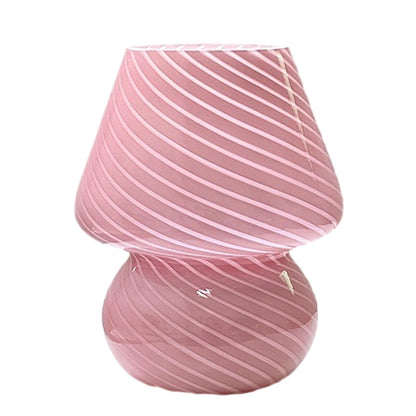 Mushroom Glass Table Lamp Bedside Night Light Desk Lamp Pink