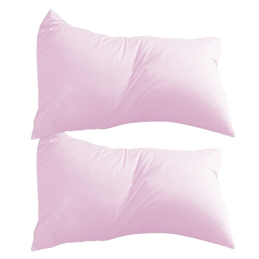 2Pcs 74x48cm Solid Color Pillowcase Cotton Pillow Covers Home Decor Pink