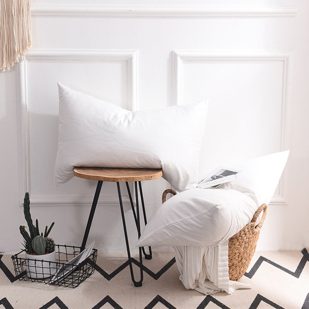 2Pcs 74x48cm Solid Color Pillowcase Cotton Pillow Covers Home Decor White