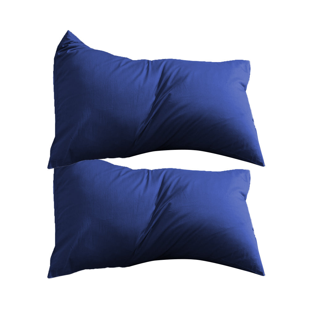 2Pcs 74x48cm Solid Color Pillowcase Cotton Pillow Covers Home Decor Dark Blue