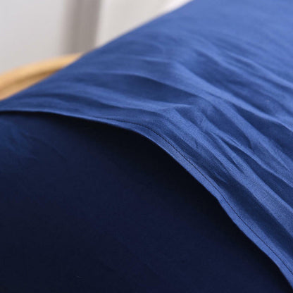 2Pcs 74x48cm Solid Color Pillowcase Cotton Pillow Covers Home Decor Dark Blue