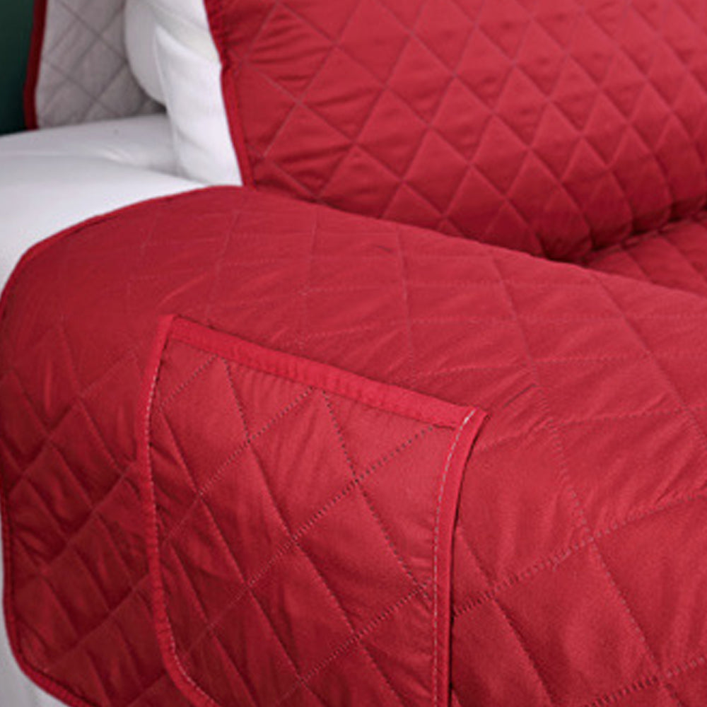 Quilted Sofa Slipcover Armrest Sofa Cover Sofa Protector Slipcover Red