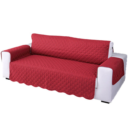 Quilted Sofa Slipcover Armrest Sofa Cover Sofa Protector Slipcover Red