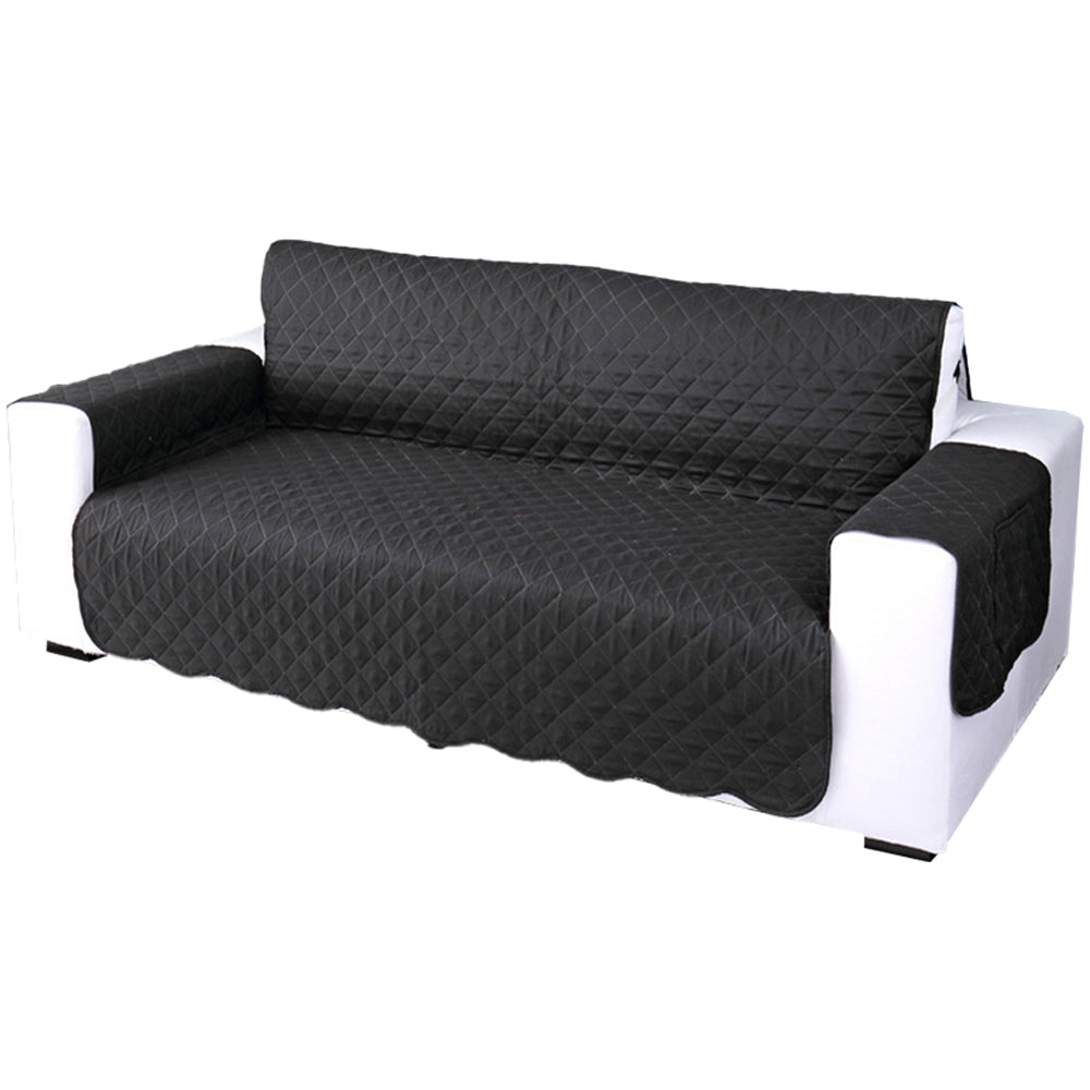 Quilted Sofa Slipcover Armrest Sofa Cover Sofa Protector Slipcover Black