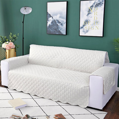 Quilted Sofa Slipcover Armrest Sofa Cover Sofa Protector Slipcover Beige