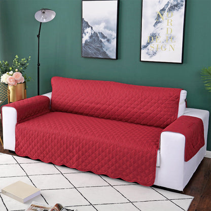 Quilted Sofa Slipcover Armrest Sofa Cover Sofa Protector Slipcover Red