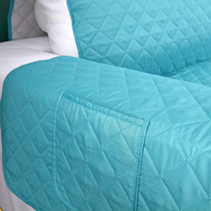 Quilted Sofa Slipcover Armrest Sofa Cover Sofa Protector Slipcover Blue